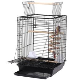 23" Play Open Top Travel Bird Cage Carrier for Canary Cockatiel Small Parrots