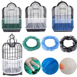 3pcs Receptor Seed Guard Nylon Mesh Bird Parrot Cover Soft Easy Cleaning Nylon Airy Fabric Mesh Bird Cage Cover Seed Catcher Guard