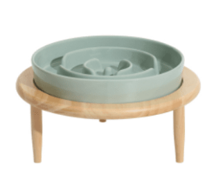 Pet Slow Food Ceramic Neck Protection Bowl (Option: 21cm-Bowl With Rack Light Green)