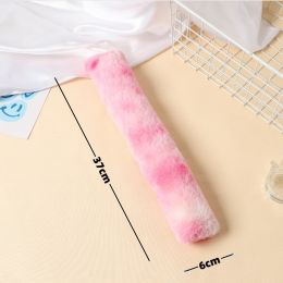 Short Plush Strip Pillow With Cat Grass Bag (Option: Pink Short Fur Colorful Pillow-Including Cat Grass Bag)