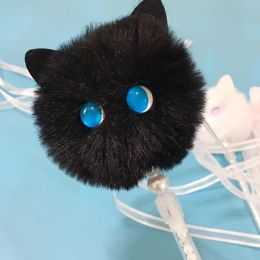 Blush Cat Ball Teaser Ribbon Interactive (Color: Black)