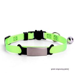 8-color Cat Collar With Detachable Buckle (Color: green)