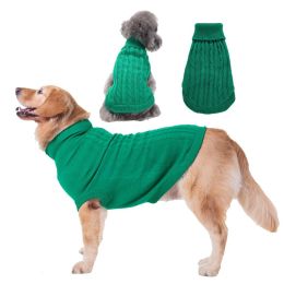 Dog Sweater Warm Pet Sweater Dog Sweaters for Small Dogs Medium Dogs Large Dogs Cute Knitted Classic Clothes Coat for Dog Puppy (Color: green, size: 3X-Large)