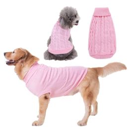 Dog Sweater Warm Pet Sweater Dog Sweaters for Small Dogs Medium Dogs Large Dogs Cute Knitted Classic Clothes Coat for Dog Puppy (Color: pink, size: small)