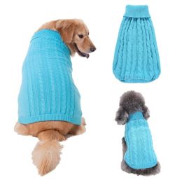Dog Sweater Warm Pet Sweater Dog Sweaters for Small Dogs Medium Dogs Large Dogs Cute Knitted Classic Clothes Coat for Dog Puppy (Color: Blue, size: X-Large)