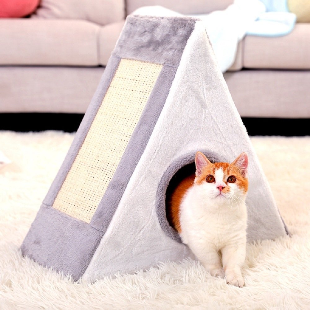 Portable Pet Scratcher Foldable Sisal Triangle Climbing Pad Cat Fur Climbing Frame Portable Pet Scratcher Foldable Sisal Triangle Climbing Pad Cat Fur Climbing Frame