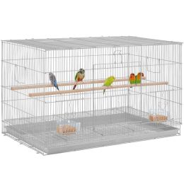 Flight Cage for Birds (Color: Light Gray)