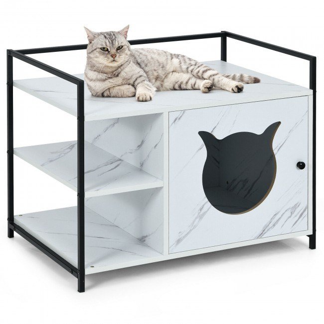 The 2-in-1 Hidden Cat Washroom And Side Table Furniture Cabinet The 2-in-1 Hidden Cat Washroom And Side Table Furniture Cabinet