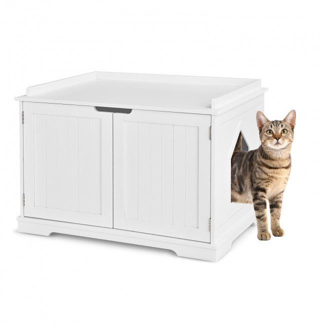 Cat Litter Box Enclosure with Double Doors for Large Cat and Kitty Cat Litter Box Enclosure with Double Doors for Large Cat and Kitty