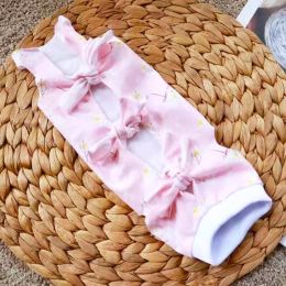 Pet Cat Neutering Weaning Clothes Breathable (Option: Pink Plum Blossom-L)