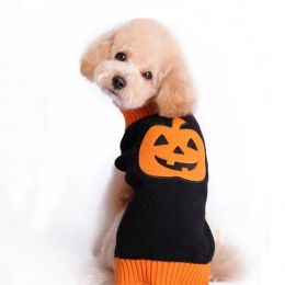 Pumpkin Sweater Dog Clothes Halloween (Option: Orange And Black Pumpkin-M)