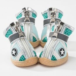Dog Shoes Anti-drop Breathable Shoes (Option: Green Star-No 4)