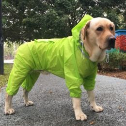Dog Raincoat Border Shepherd Dog Clothing Waterproof (Option: Green-6XL)