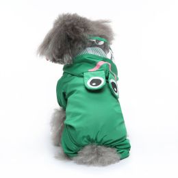 Pet Sound Dog Raincoat Four-legged Reflective Raincoat Pattern Dog Four Seasons Universal (Option: YY39 Frog-L)