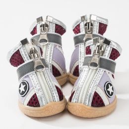 Dog Shoes Anti-drop Breathable Shoes (Option: Red Star-No 4)