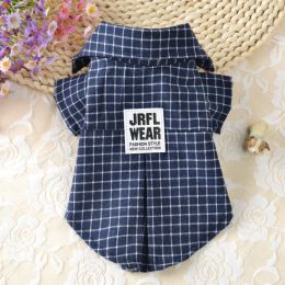 Plaid Cat Shirt Pet Dog Dress (Option: Black-L 14 Yards)