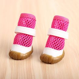No Foot Loss When Going Out Pet Booties Small Dog (Option: Pink 2 Pieces-4 Yards)